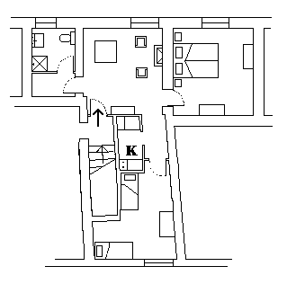 Planimetria dell'appartamento Oliveto a Saturnia, in Toscana