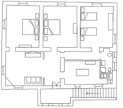 Mappa dell'appartamento Cinatto a Saturnia